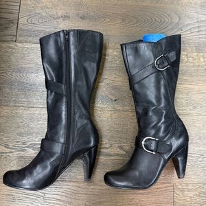 Kelly & Katie Black Leather Boots Sz 9 - unique